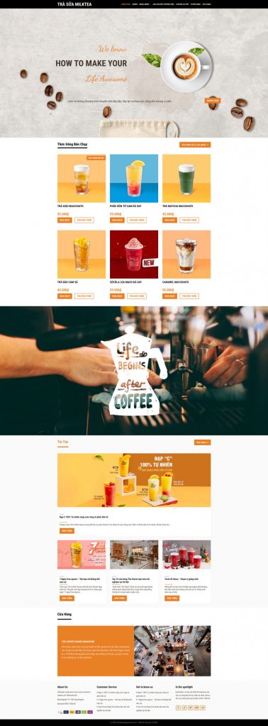 Full template website Milktea